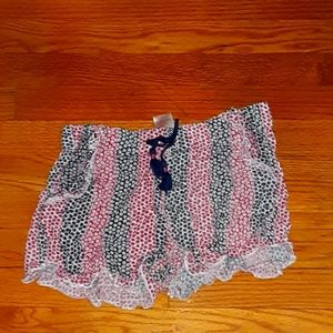 Pink and blue striped shorts